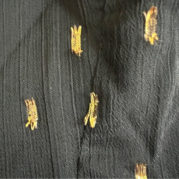 MISS SELFRIDGE Fit & Flare Black Mini Dress with Gold Foil Accents Size 12 NWT - Picture 4 of 11